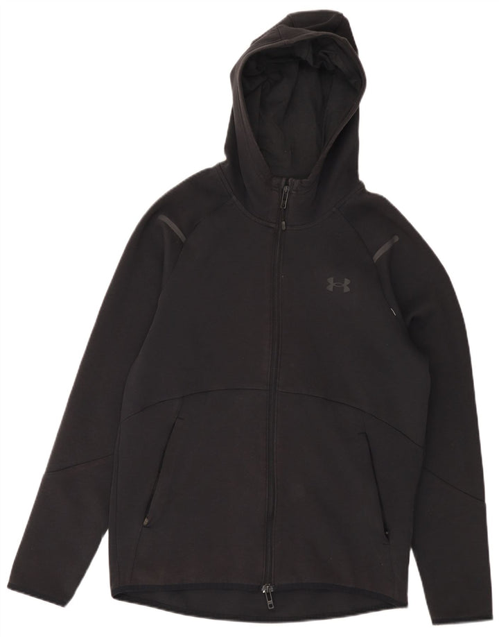 UNDER ARMOUR Hanorac cu fermoar pentru bărbați, bumbac mic, negru