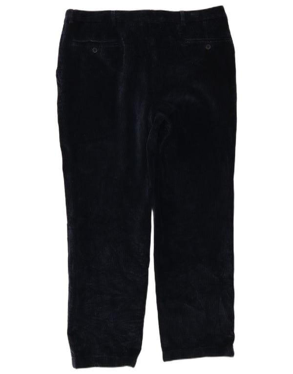 BIANCHI Pantaloni drepti pentru bărbați din velur IT 52 XL W34 L27 bleumarin bumbac