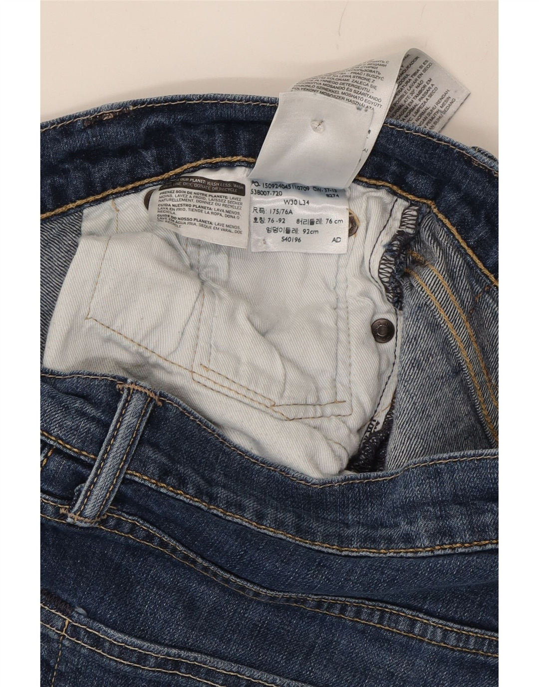 LEVI'S Mens 511 Slim Jeans W30 L34 Blue Cotton Vintage Levi's and Second-Hand Levi's from Messina Hembry 