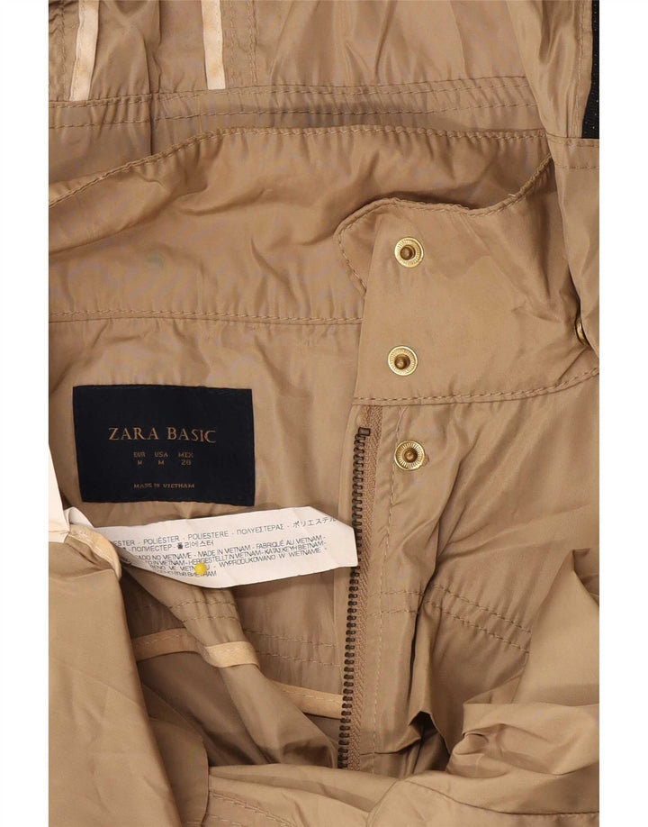 Jachetă de ploaie cu glugă pentru femei Zara UK 12 Medium Bej Poliester