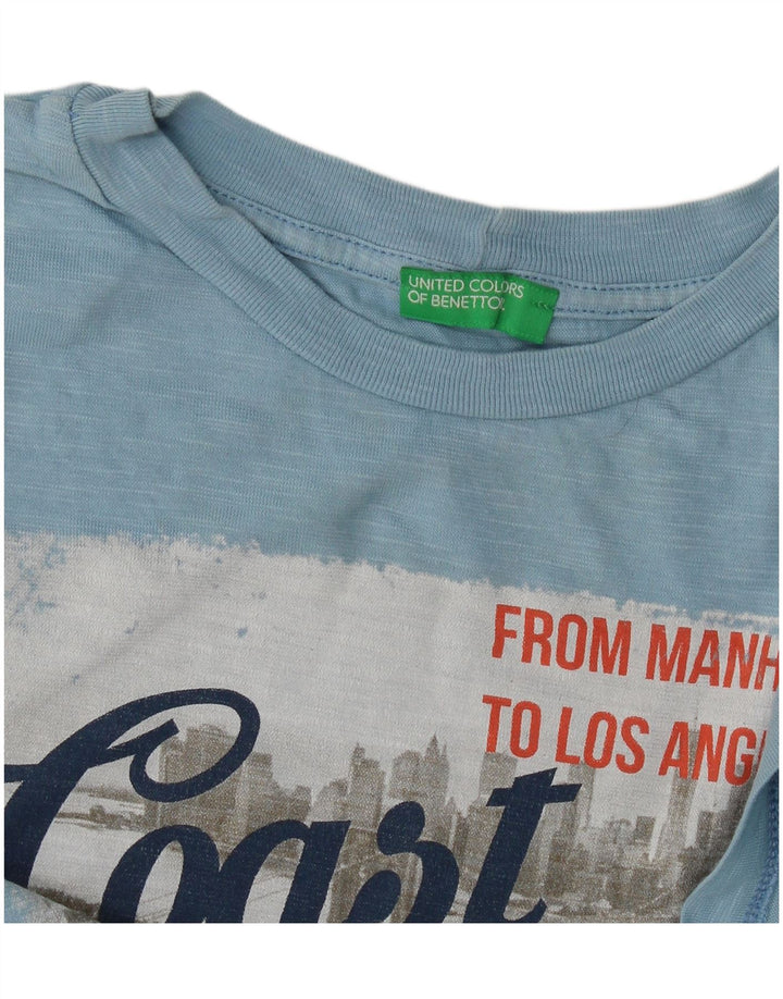 Tricou grafic Benetton pentru femei Top UK 14 Medium Blue
