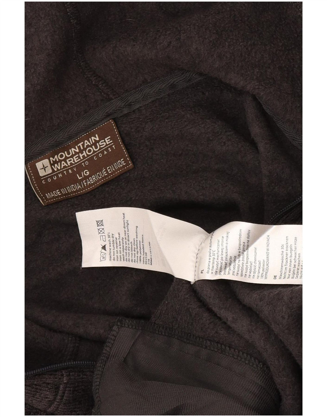 Mountain Warehouse Pulover cu capotă cu fermoar pentru bărbați, mare, gri poliester cu pături
