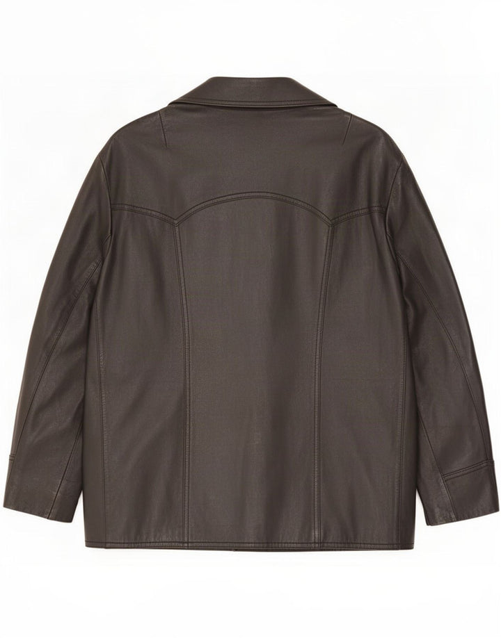 Jachetă de piele vintage pentru bărbați UK 36 Small Black