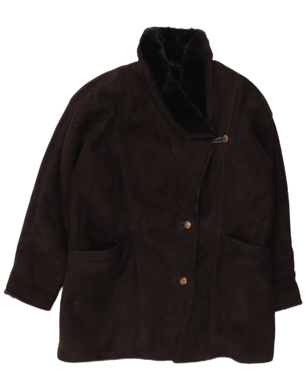 Palton din shearling pentru femei Piccini, cu ajustare largi, IT 42 Medium Black Shearling