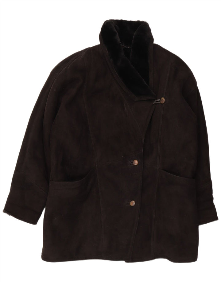Palton din shearling pentru femei Piccini, cu ajustare largi, IT 42 Medium Black Shearling