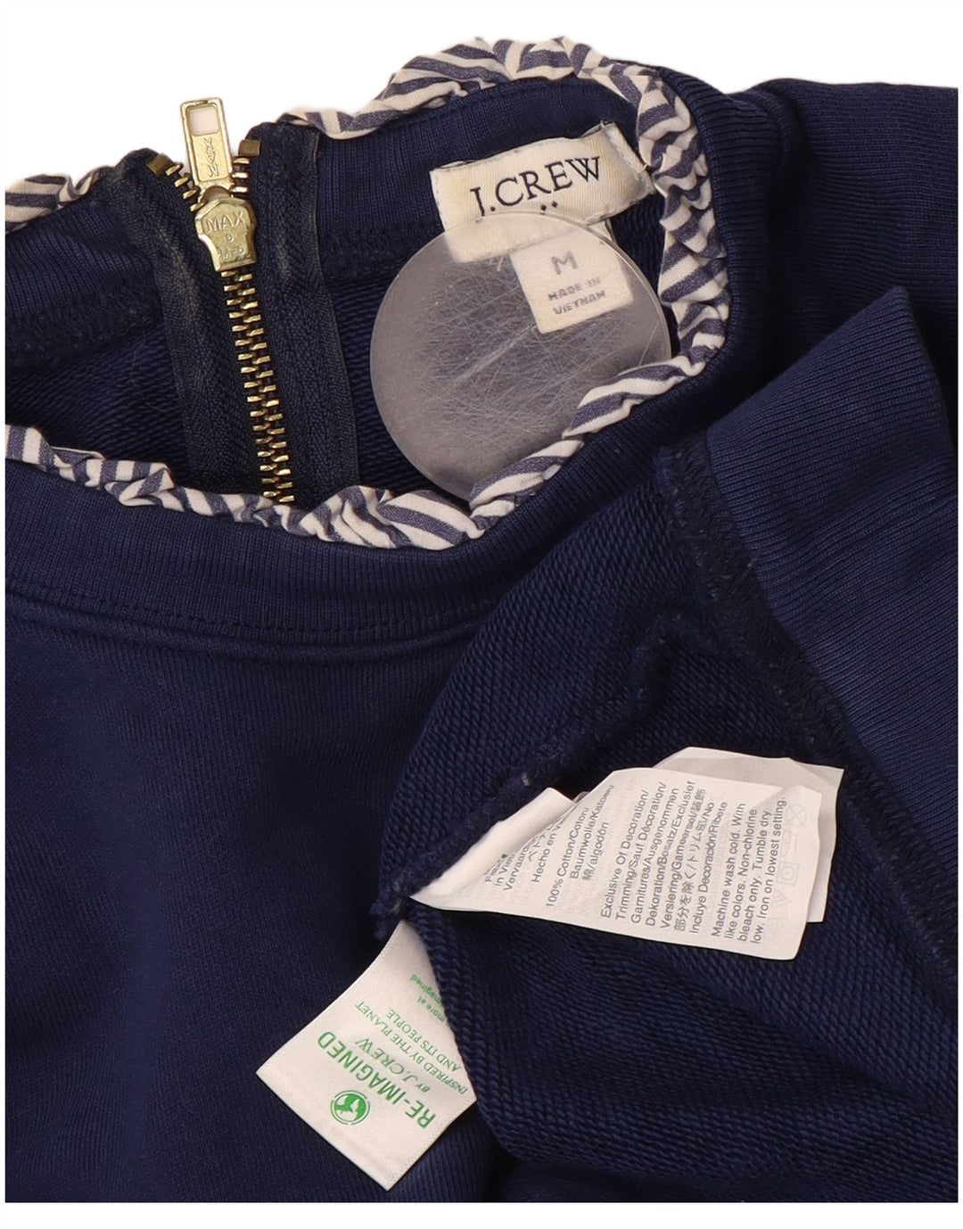 J. CREW Pulover pentru damă pentru femei UK 14 Medium Bleumarin Bumbac