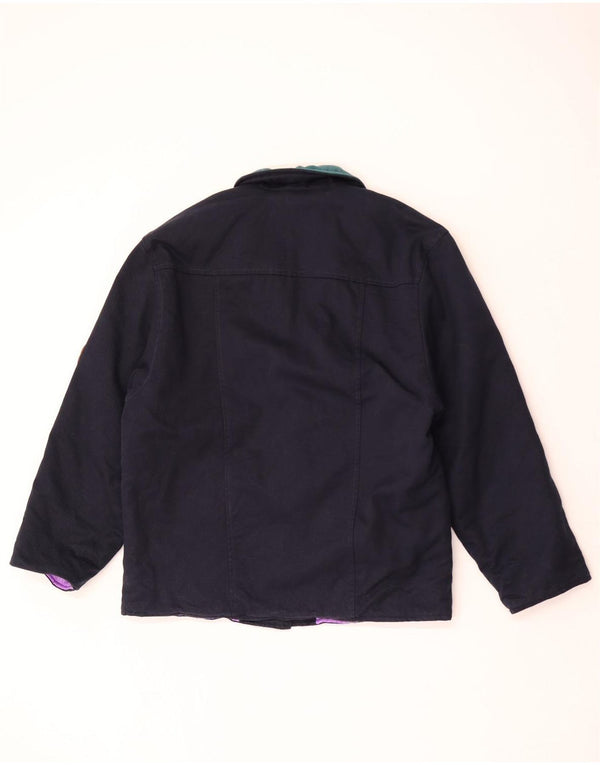 Blazer Vintage pentru femei cu 2 nasturi IT 44 Medium Bleumarin Colorblock