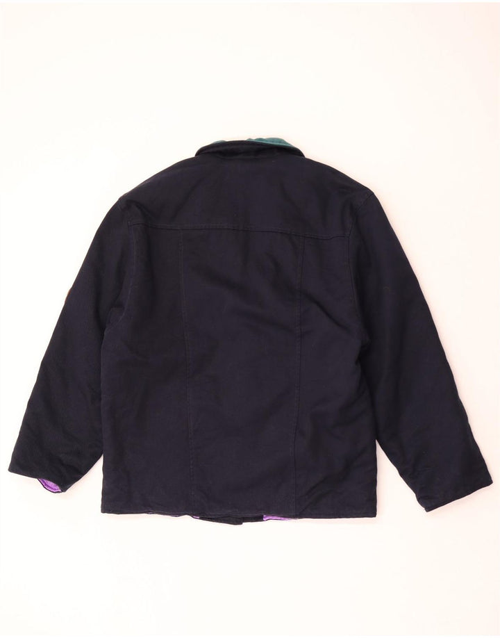 Blazer Vintage pentru femei cu 2 nasturi IT 44 Medium Bleumarin Colorblock