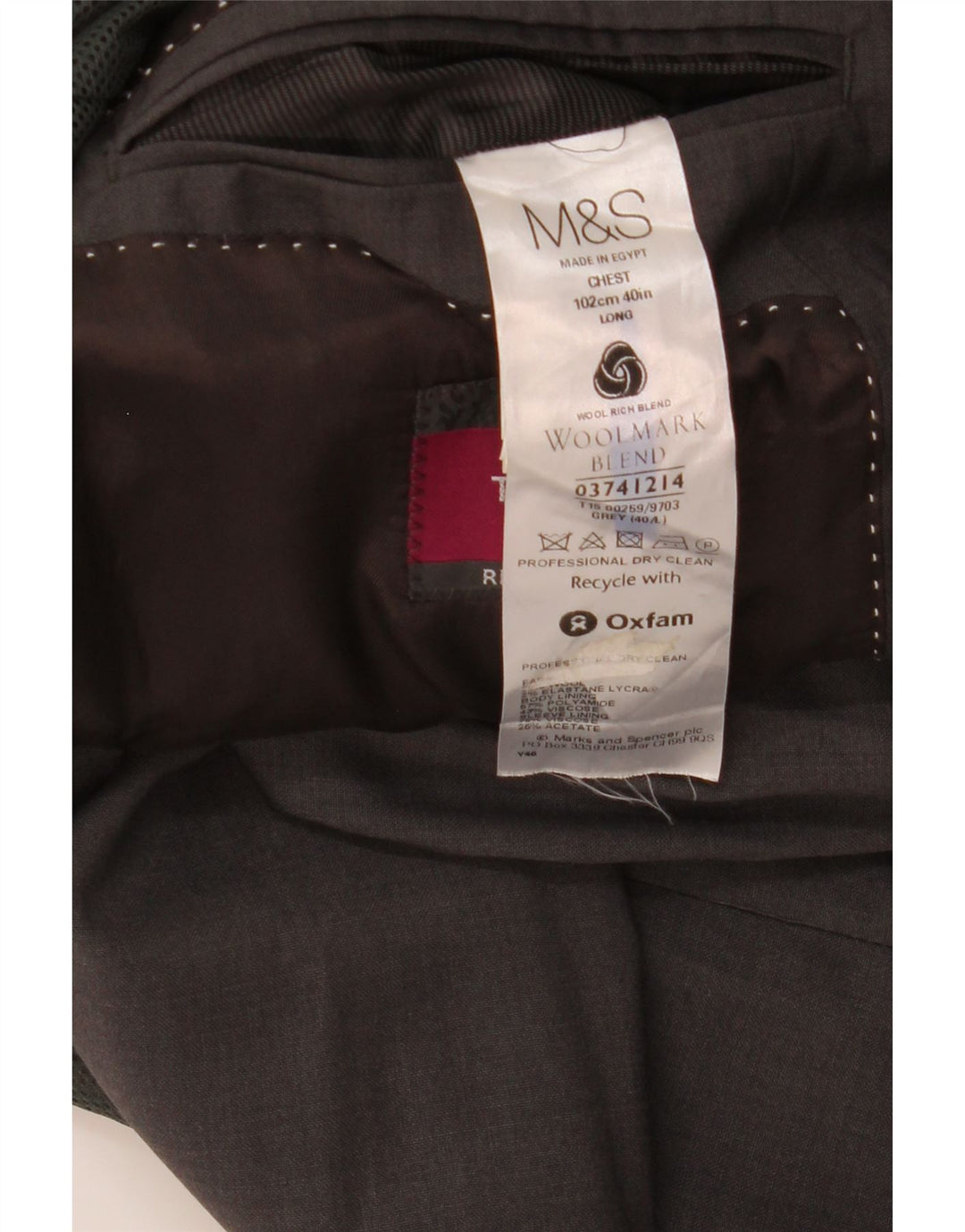 Sacou Marks & Spencer pentru bărbați, cu 2 nasturi, UK 40, lână, gri mediu