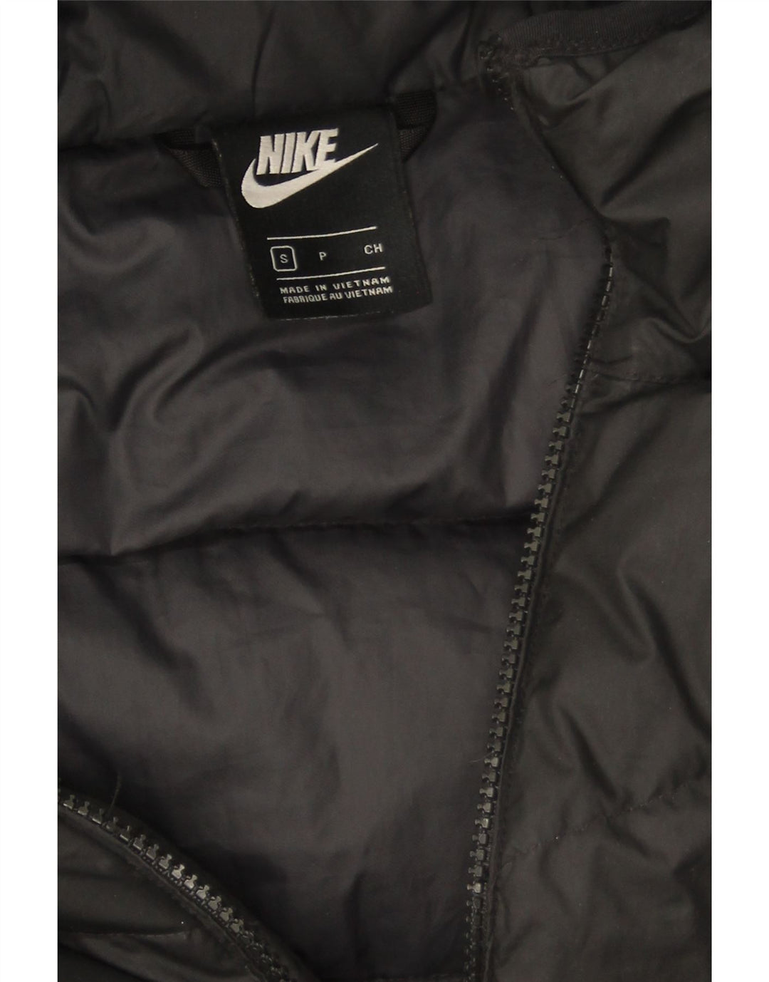 Palton căptușit cu glugă Nike pentru bărbați UK 36 Poliester negru mic