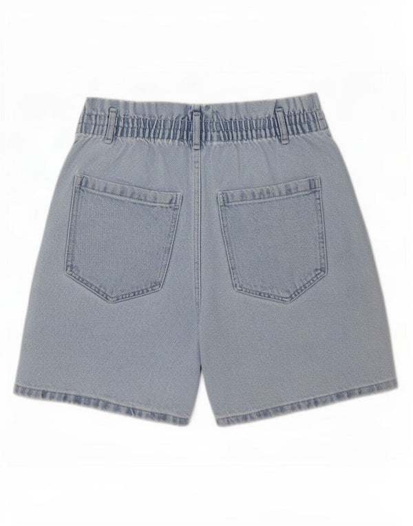 Pantaloni scurți din denim cu talie înaltă Zara pentru femei EU 38 Small W28 Bumbac albastru