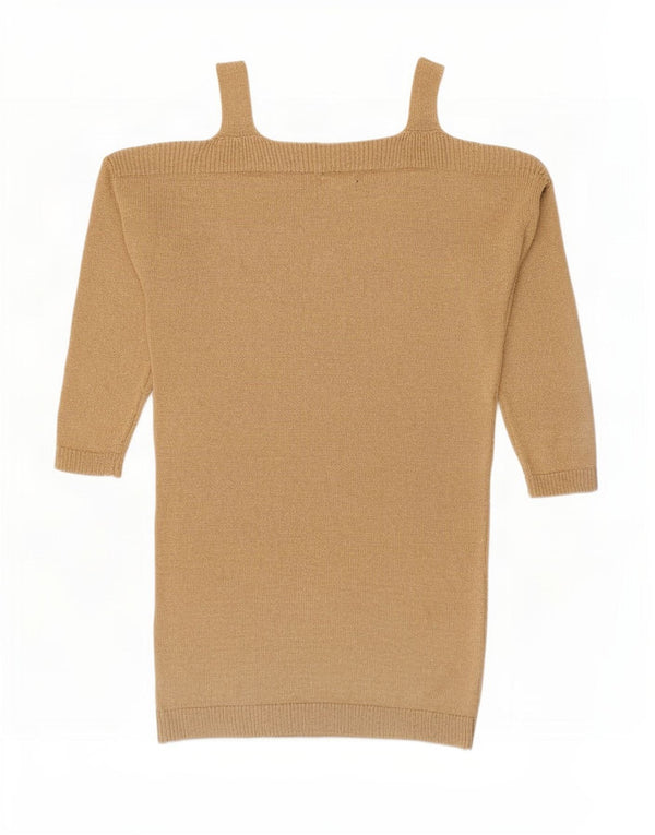 Massimo Dutti rochie cu pulover pentru femei cu umăr dezactivat UK 10 Mic Bej