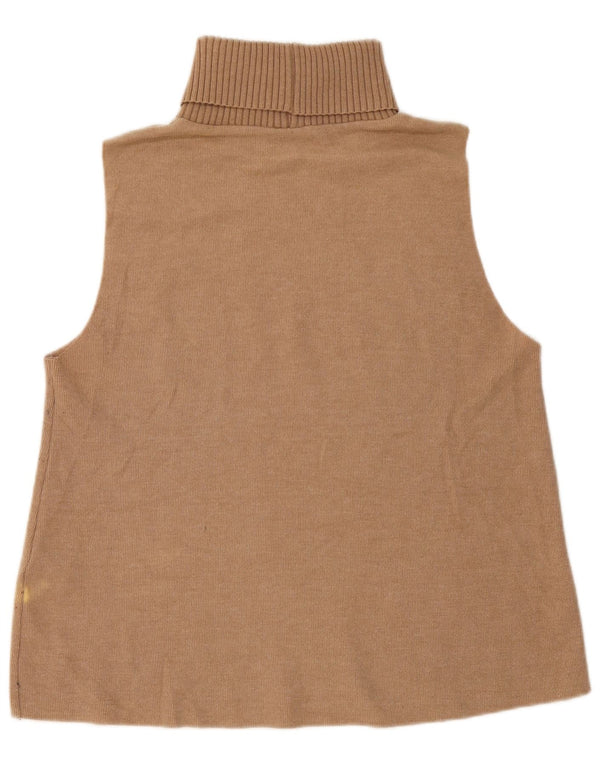 Zara Womens Vest Top UK 16 Large Beige Cotton