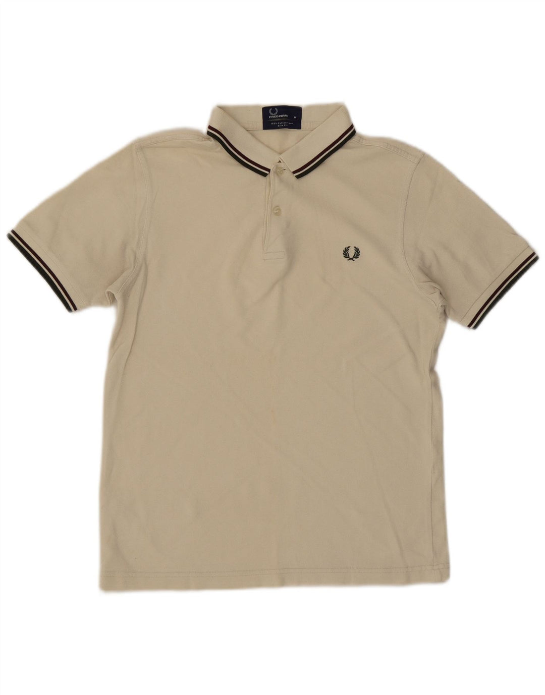 Cămașă polo pentru bărbați Fred Perry, slim, din bumbac alb mediu
