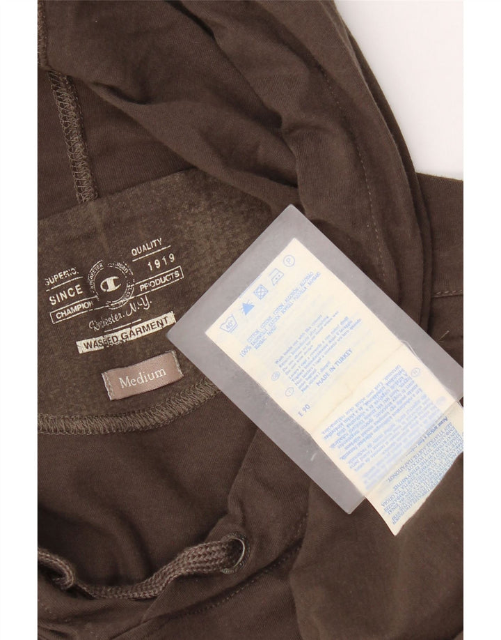 Top grafic cu glugă pentru bărbați Champion cu mânecă lungă din bumbac maro mediu