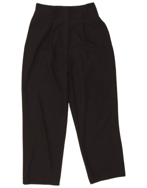 Pantaloni casual pentru femei cu talie înaltă Zara Mici L26 L25 Poliester negru