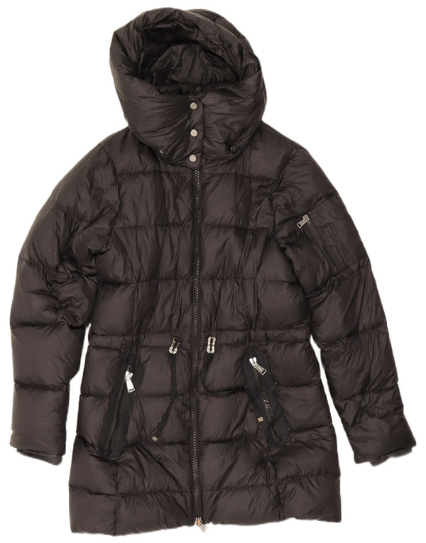 Palton căptușit cu glugă Polo Ralph Lauren pentru femei UK 14 Nylon mediu negru