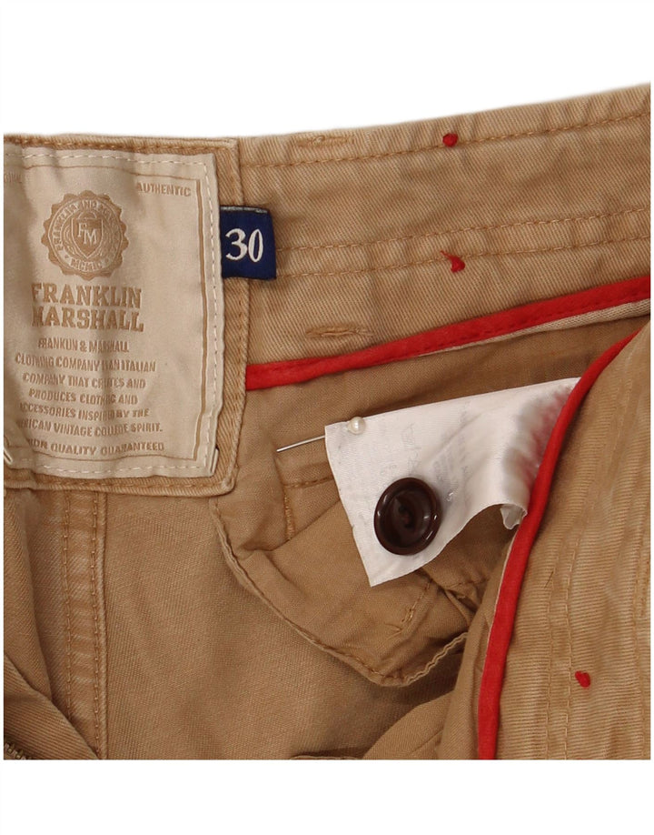 Pantaloni cargo drepti pentru bărbați Franklin Marshall W30 L32 bumbac bej