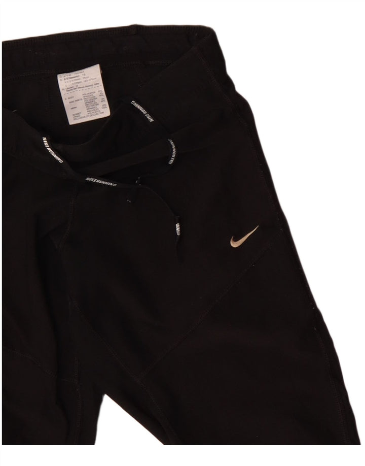 Pantaloni de trening NIKE Dri Fit Capri pentru femei UK 12 Poliester mediu negru