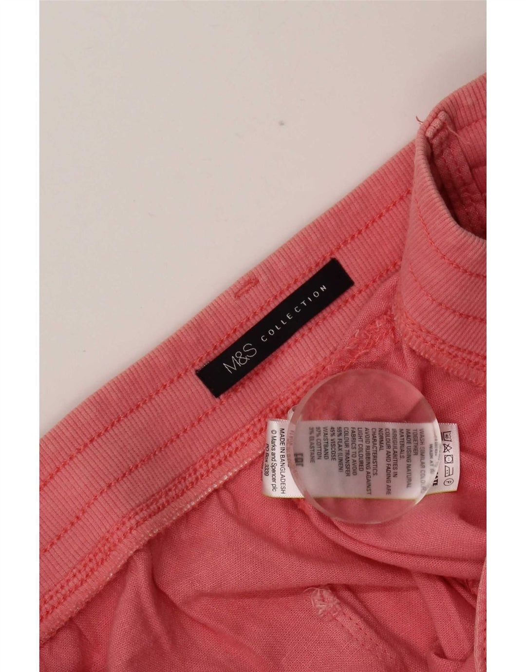 Marks & Spencer Pantaloni scurți pentru femei UK 14 Large W34 Pink Linen