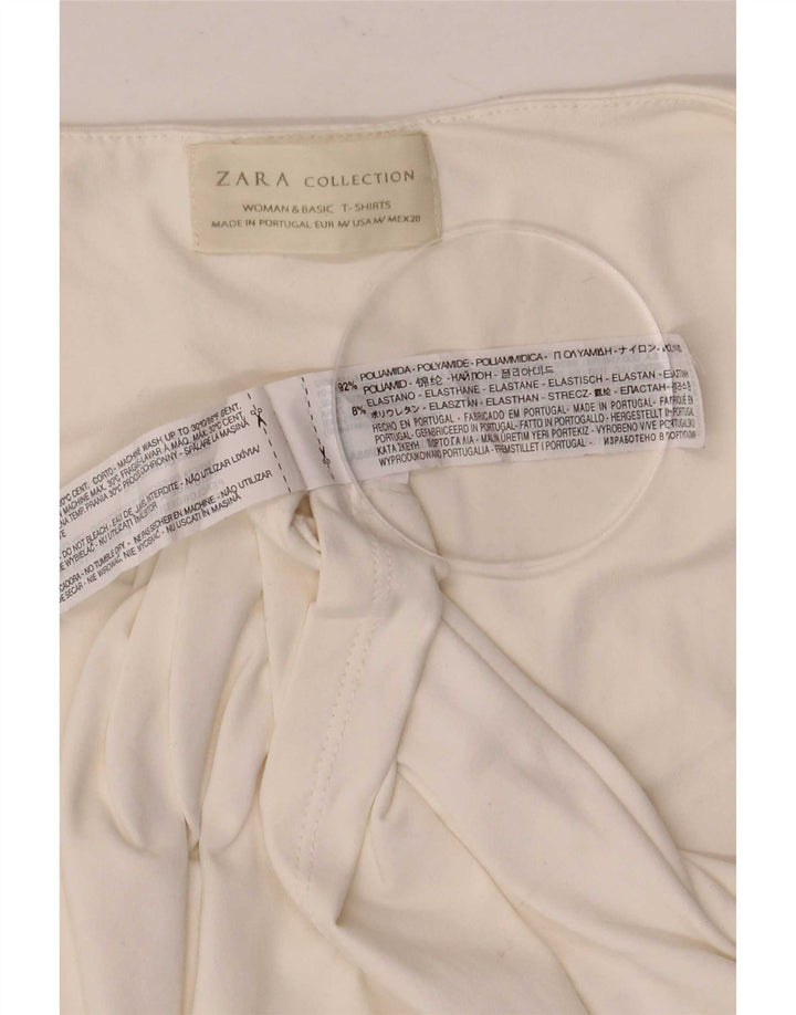 Vest Vest Top Femei Zara UK 12 Medium Alb Poliamidă