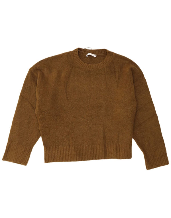 Pulover oversize pentru femei Zara, cu gâtul turn, UK 16, mare, verde, acrilic