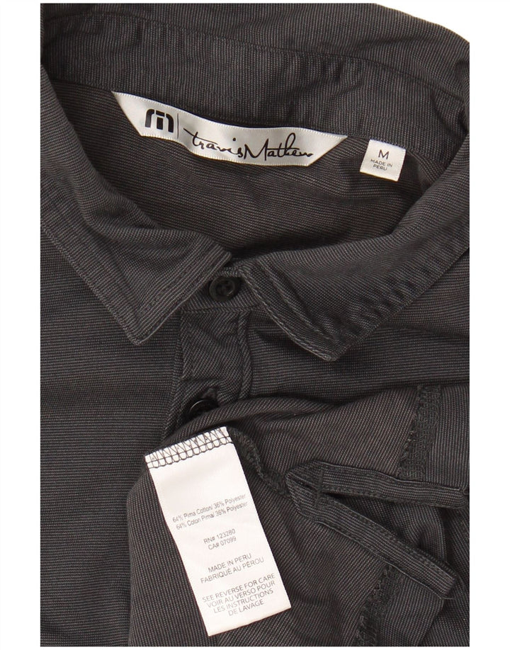 Cămașă polo TRAVIS MATHEW pentru bărbați, bumbac mediu negru