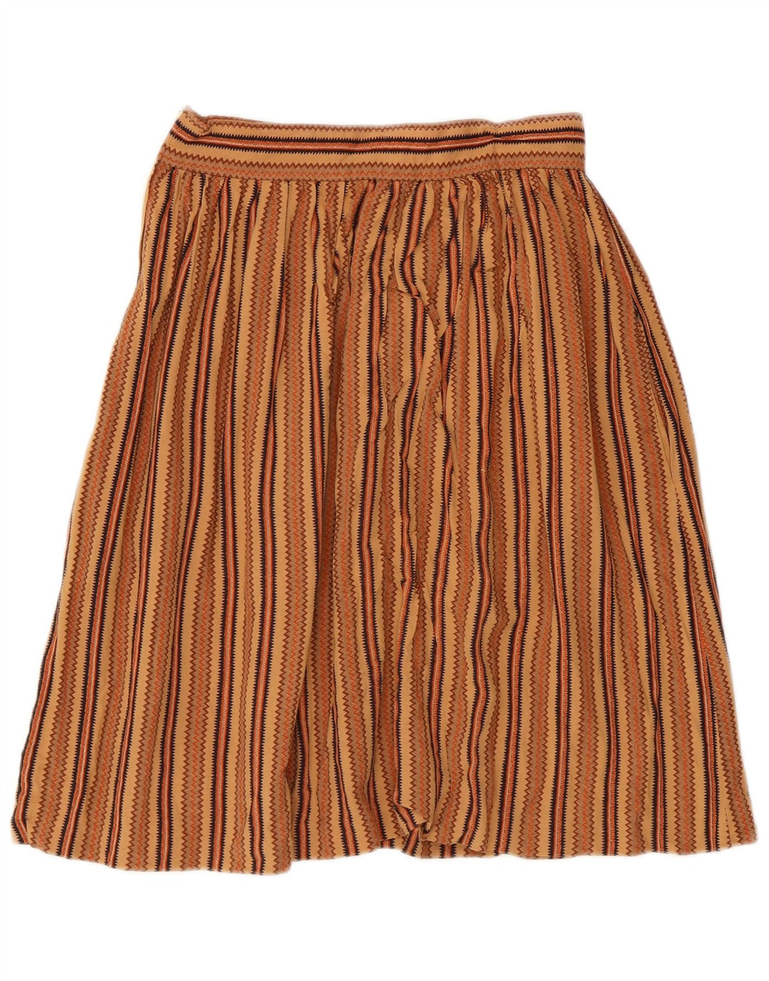 Fusta plisată Vintage pentru femei IT 44 Medium W26 Maro Geometric Aztec