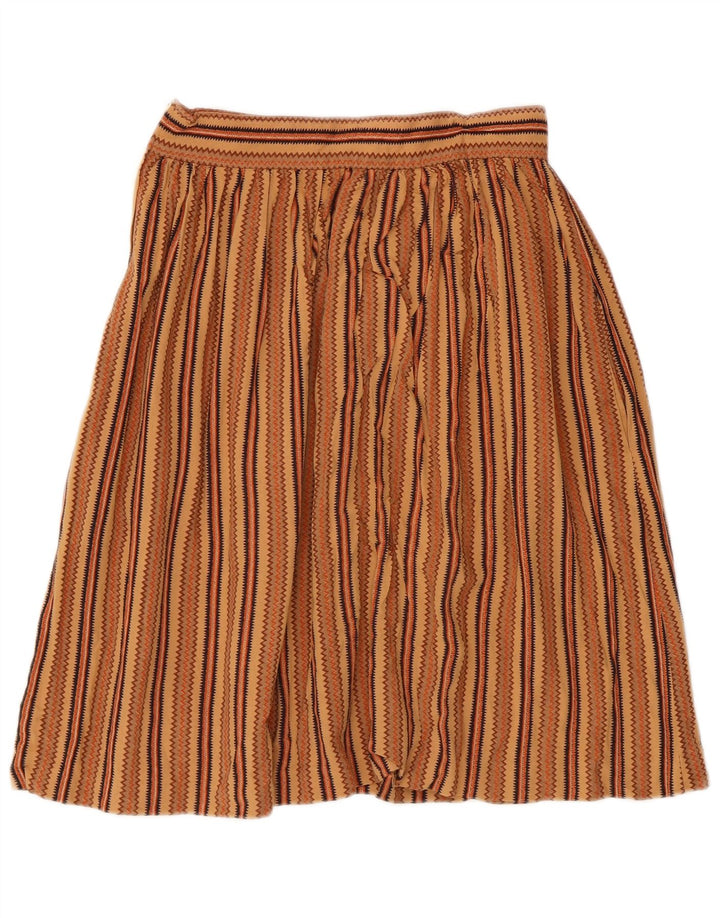 Fusta plisată Vintage pentru femei IT 44 Medium W26 Maro Geometric Aztec