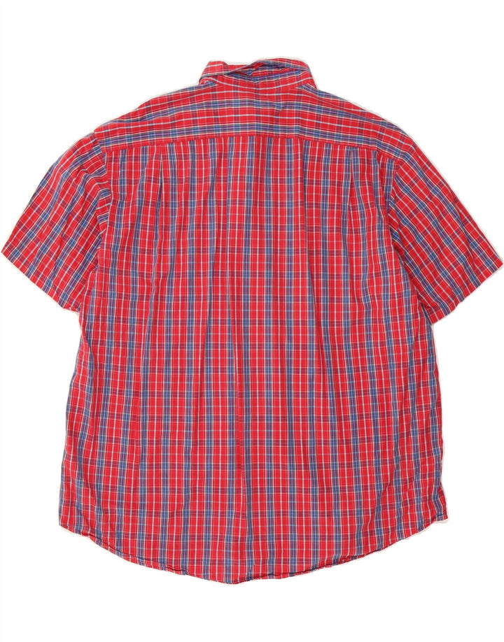 IZOD Mens Short Sleeve Shirt 2XL Red Check Vintage Izod and Second-Hand Izod from Messina Hembry 