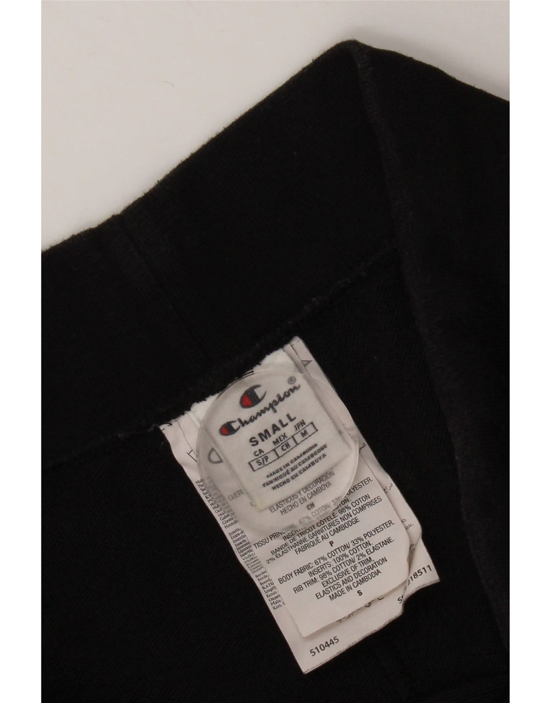 Pantaloni scurți sport grafic Champion pentru bărbați, bumbac negru mic