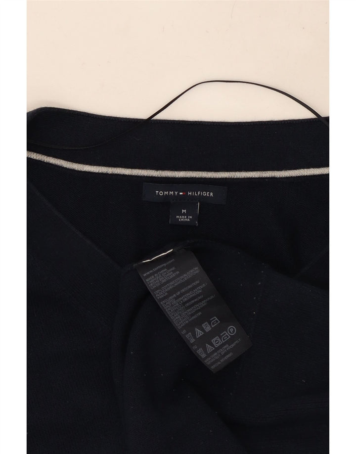 Pulover pentru femei TOMMY HILFIGER Pulover cu decolteu în V UK 14 Mediu Bumbac bleumarin
