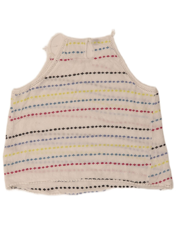 Superdry Crop Halter Top pentru femei UK 10 Small White Striped Viscose