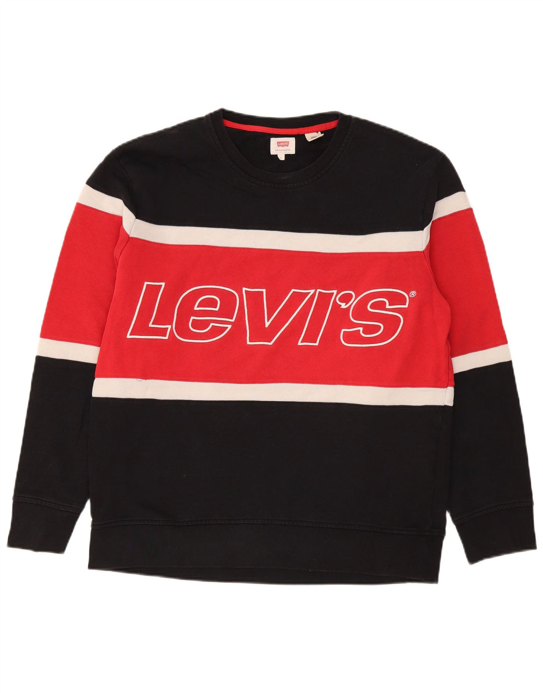 Hanorac grafic pentru bărbați Levi's Pulover mare, negru, color block, bumbac