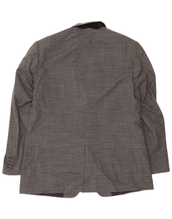Jachetă pentru bărbați Marks & Spencer, cu 2 nasturi, UK 44 XL, lână neagră check