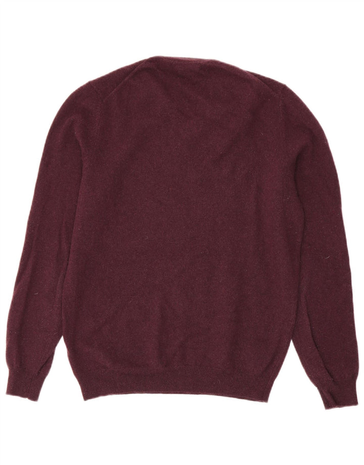 Massimo Dutti Pulover cu decolteu în V pentru bărbați, burgundă medie