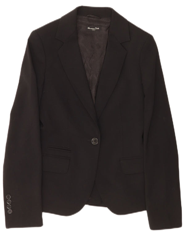 Massimo Dutti Jachetă Blazer Femei 1 Buton EU 38 Mic Lână Neagră