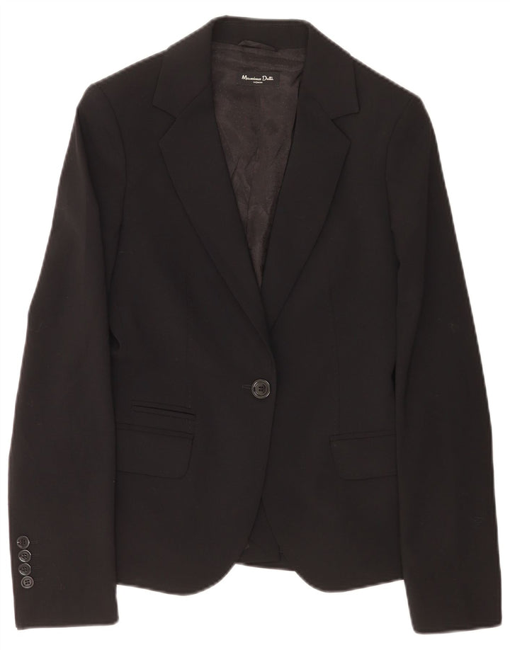 Massimo Dutti Jachetă Blazer Femei 1 Buton EU 38 Mic Lână Neagră