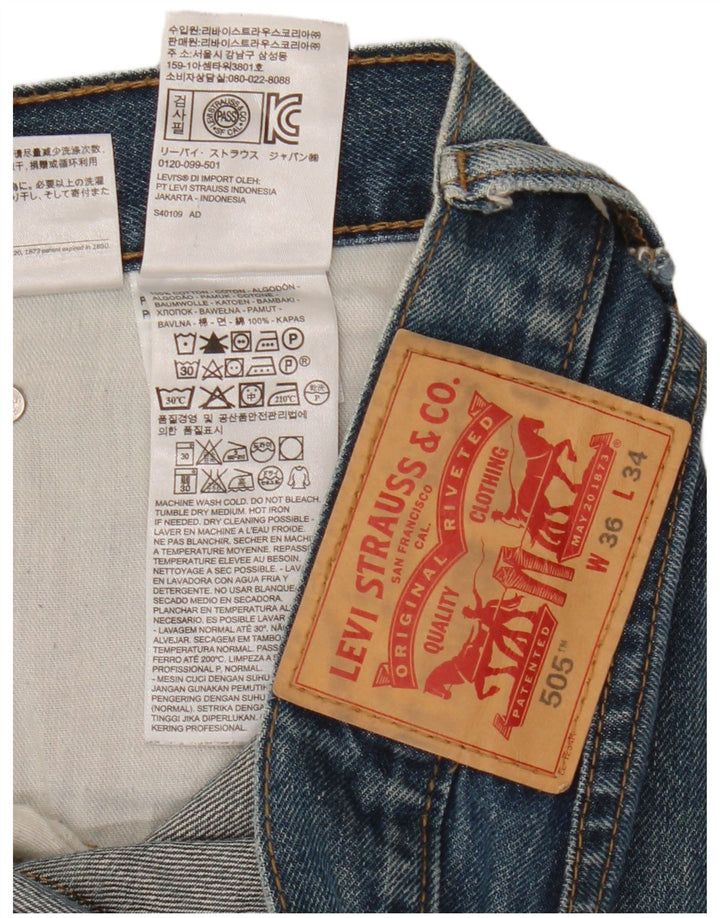 Blugi drepti pentru bărbați Levi's 505 W36 L34 Bumbac albastru