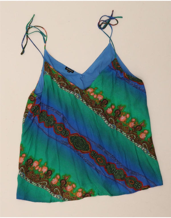 Desigual Womens Graphic Cami Top UK 20 2XL Multicolor Paisley Viscose