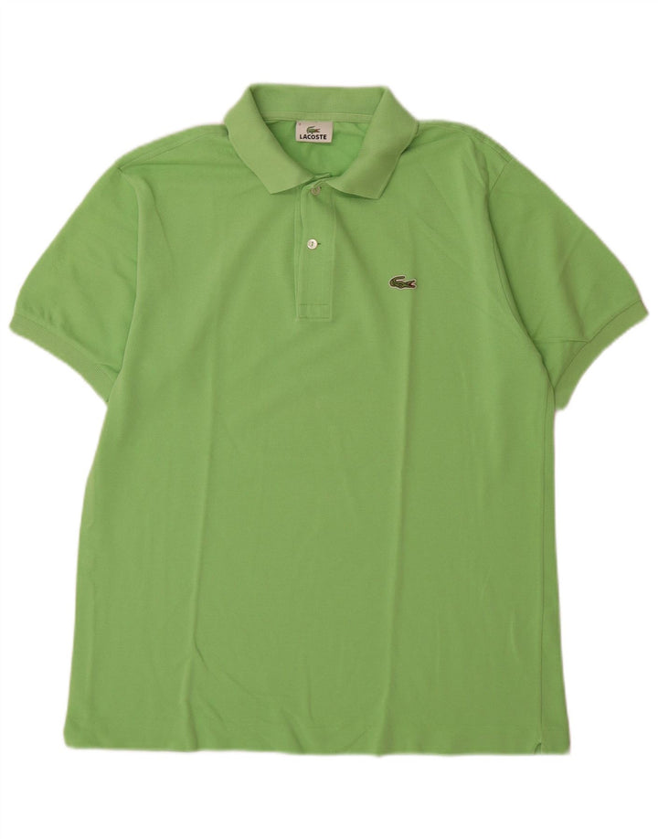 Tricou polo Lacoste pentru bărbați, mărimea 4, bumbac verde mediu