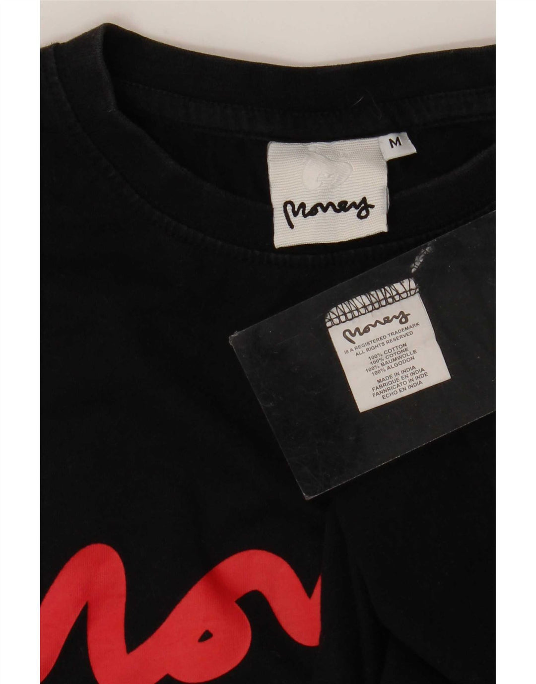 Tricou grafic pentru bărbați Money Top Mediu Negru Bumbac
