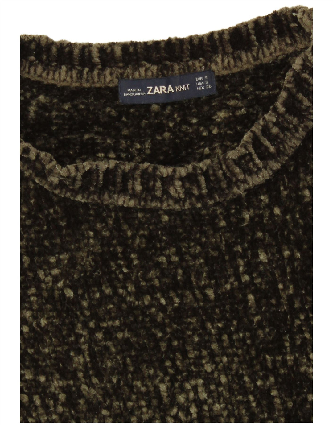 Pulover supradimensionat pentru femei Zara, cu gât de barcă, UK 10 Poliester kaki mic