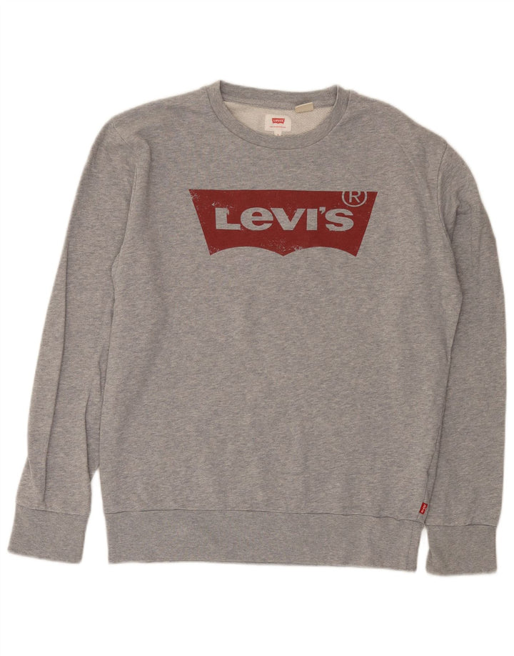 Levi's Pulover grafic pentru bărbați, bumbac mic, gri