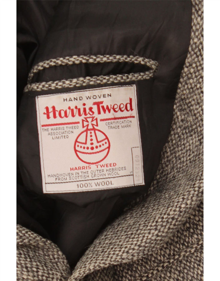 Jachetă pentru bărbați Harris Tweed, cu 2 nasturi, cu 2 nasturi, lână mare, gri