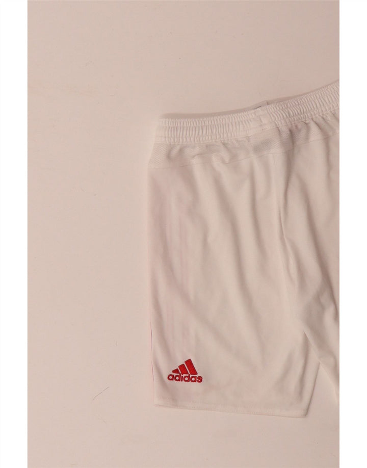 Pantaloni scurți sport Manchester United ADIDAS 9-10 ani, alb, poliester