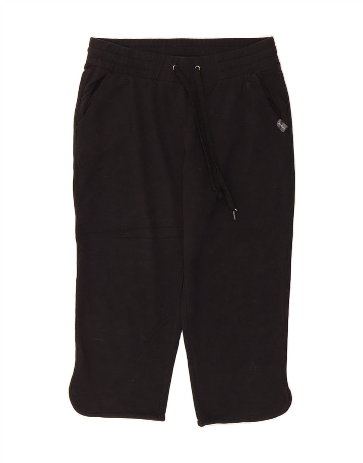 EDDIE BAUER Womens Crop Tracksuit Trousers UK 14 Medium  Black Cotton Vintage Eddie Bauer and Second-Hand Eddie Bauer from Messina Hembry 