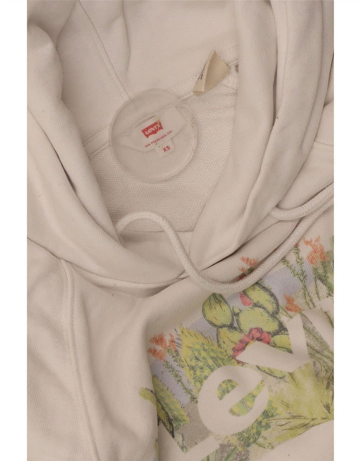 Pulover cu glugă supradimensionat cu grafic Levi's pentru femei UK 6 XS Alb