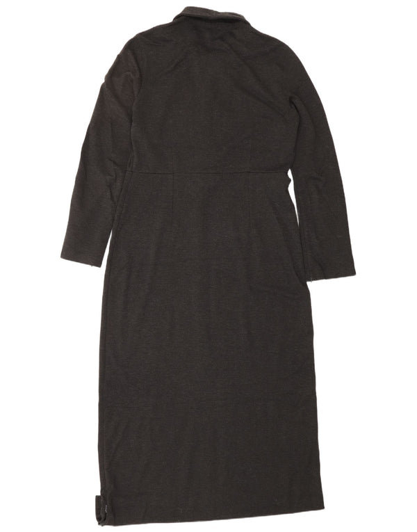 EDDIE BAUER Rochie maxi cu mânecă lungă supradimensionată pentru femei UK 10 Mic Gri