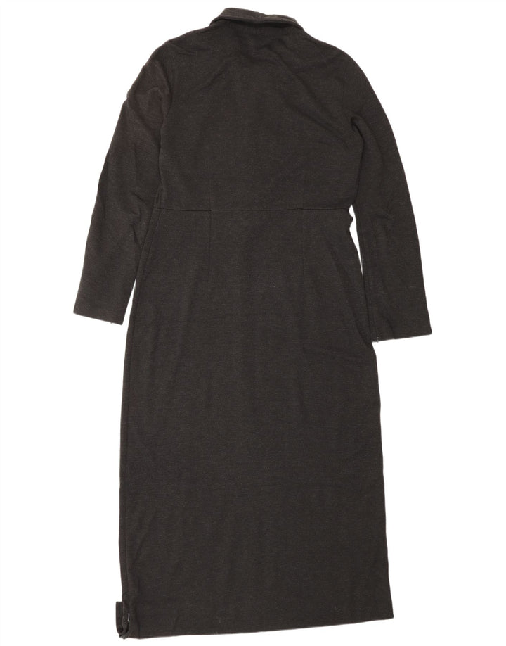 EDDIE BAUER Rochie maxi cu mânecă lungă supradimensionată pentru femei UK 10 Mic Gri